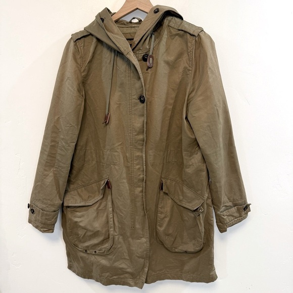ZARA basic green hooded parka jacket - Picture 1 of 5